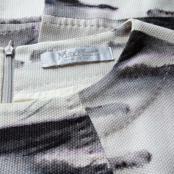 Vgt Max Mara Made in Italy Sleeveless Graphic Print Woven Fabric Midi Dress Sz M - Picture 6 of 13